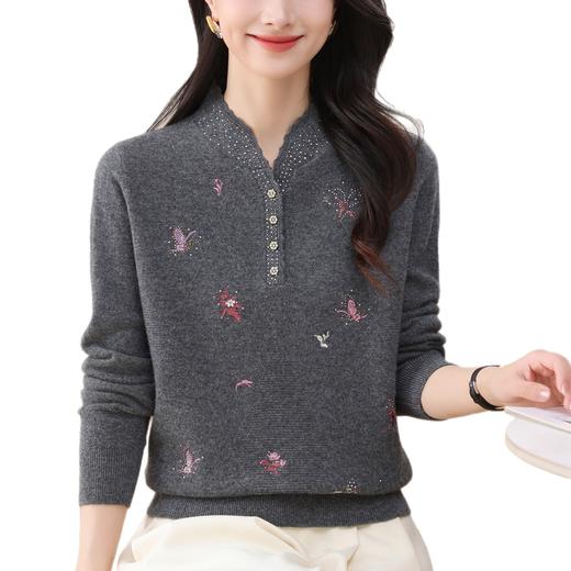 FQ 62-740A洋气优雅立领毛衣羊毛衫针织打底衫 商品图4