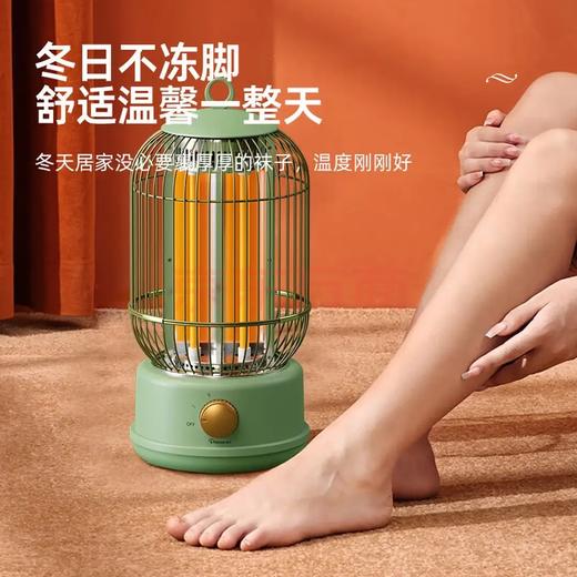 赛亿BSC取暖器电暖器复古鸟笼烤火炉多档调节 纯白机械式白色鸟笼NL2166 商品图3