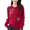 QF 62-743A圆领洋气绣花外套羊毛开衫宽松上衣 商品缩略图4