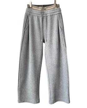 女款毛巾料双层腰休闲裤长裤014