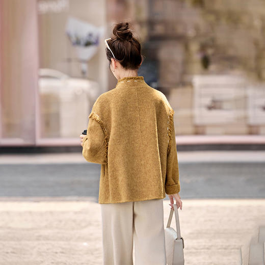 HR YJH5135短款双面羊毛纯色气质外套 商品图3