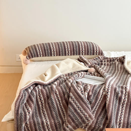 自然醒秋冬费尔岛双面盖毯午睡毯沙发毯床尾毯车载毯子MT 商品图8