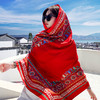 丁摩 棉麻旅游拍照披肩大红色沙漠防晒薄款丝巾围巾民族风5ZF-1136 商品缩略图0