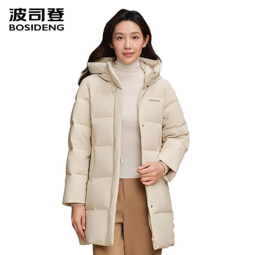 波司登25新款中长款连帽妈妈羽绒服女外套B250245124 商品图1
