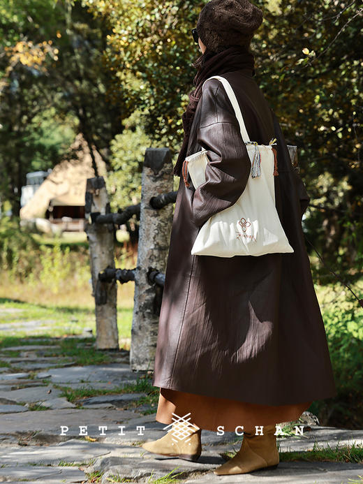 PETIT SCHAN小闪 CLO#926 Budapest 布达佩斯 绵羊皮抽绳设计款长款皮衣 商品图2