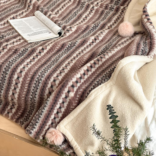 自然醒秋冬费尔岛双面盖毯午睡毯沙发毯床尾毯车载毯子MT 商品图5