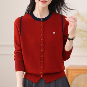 QF 62-747A圆领纯羊毛衫针织衫气质宽松毛衣