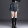 QYM 6989-Y时尚高腰A字短裙格子毛呢裙半身裙 商品缩略图2