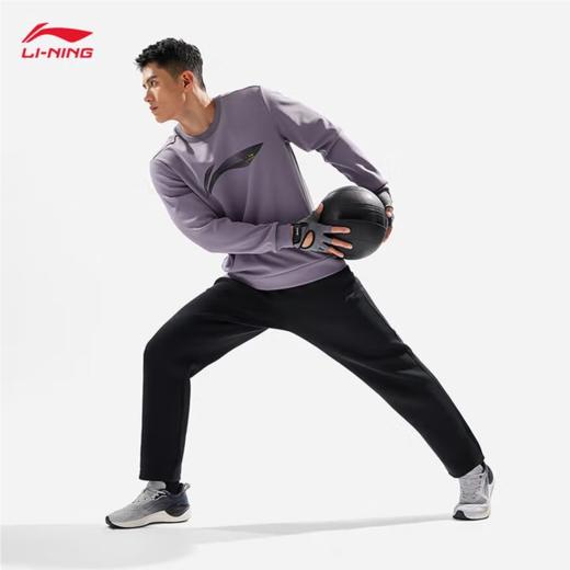 李宁男子冬季加绒保暖平脚运动裤AKLU555-1 商品图0