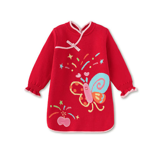 【balaOne】巴拉巴拉童装儿童连衣裙女童新中式旗袍裙春2025新款 商品图4