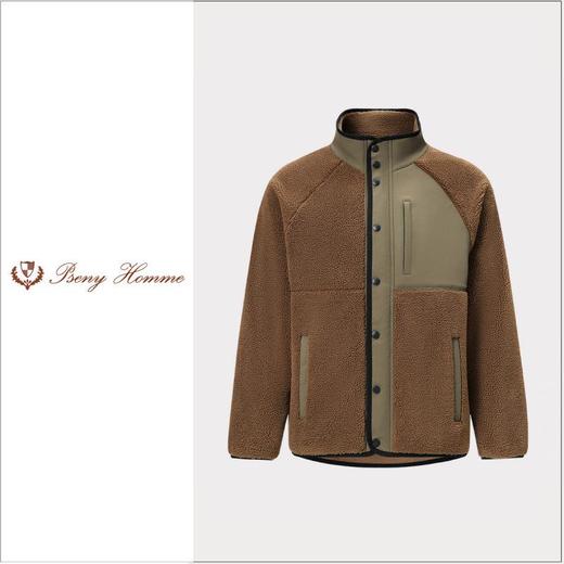 轻奢风 加厚保暖 男女同款羊羔绒拼接立领保暖夹克外套 商品图2