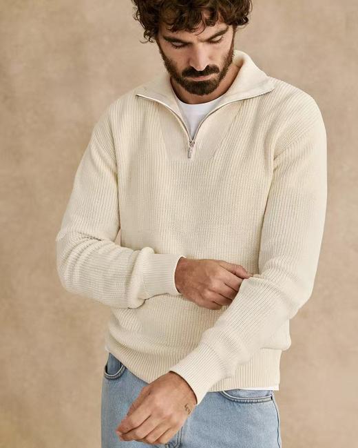 鼎奢成衣LP老钱风半拉羊毛衫桑蚕丝莱赛尔毛衣 商品图2