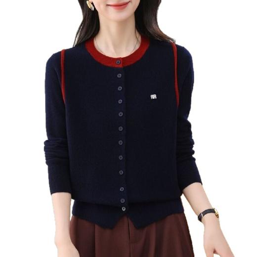 QF 62-747A圆领纯羊毛衫针织衫气质宽松毛衣 商品图4