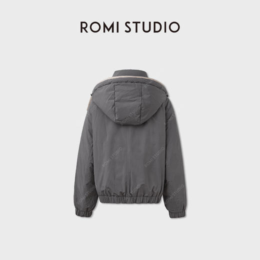 ROMI STUDIO90白鹅绒绵羊毛三防连帽两面穿羽绒外套 RWCWWG5705 商品图2
