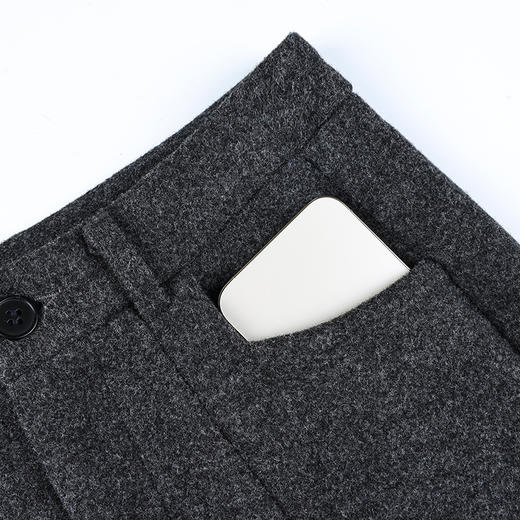 QYM 6993-Y毛呢阔腿裤高腰宽松直筒裤厚款休闲裤 商品图3