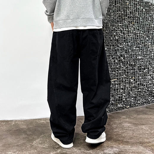 徐太浪【褶皱感 立体裁剪】大码哈伦裤男春秋宽松百搭纯色休闲裤 商品图1