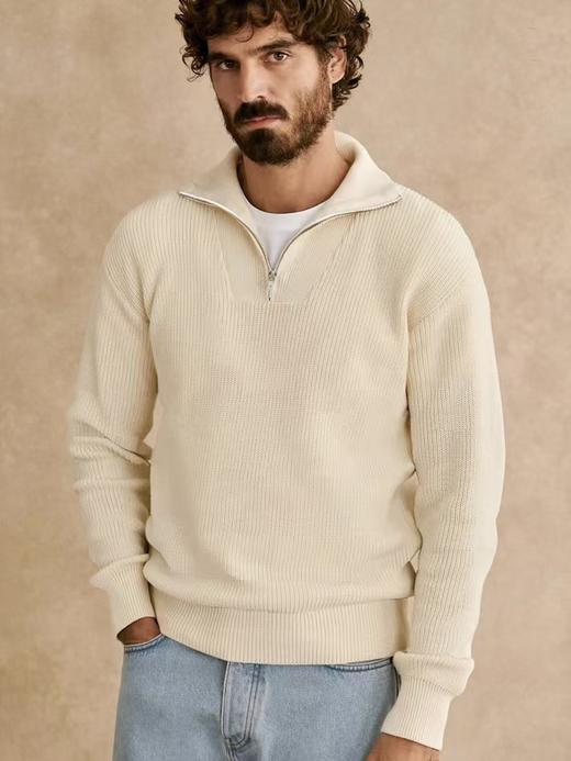 鼎奢成衣LP老钱风半拉羊毛衫桑蚕丝莱赛尔毛衣 商品图1