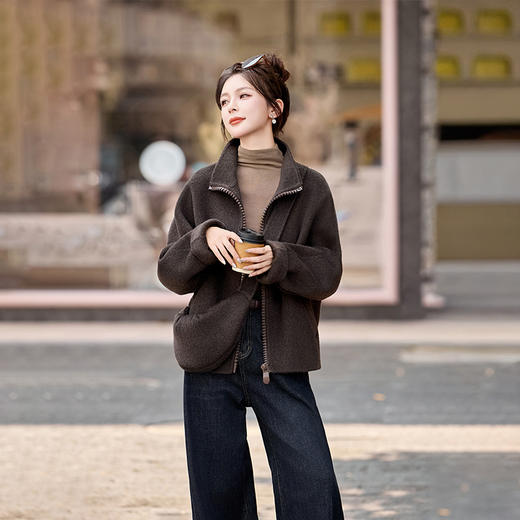 HR YJH5127短款双面羊毛外衣外套休闲 商品图1