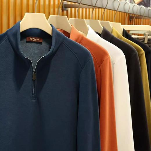 【蚕丝羊毛】春秋胶囊系列2025男士老钱风半拉链卫衣打底衫 商品图0