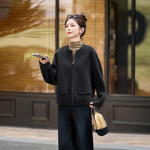 HR YJH5125短款双面羊毛外衣外套 商品图2