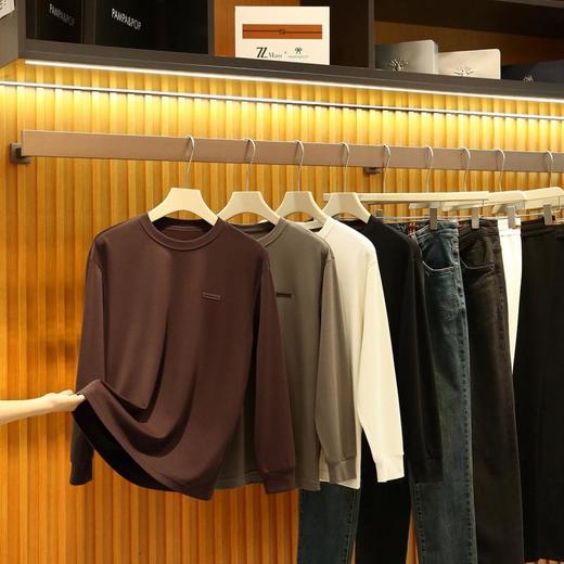 轻奢线羽毛蛋白纤维！高级长绒棉！亲肤柔软！男士休闲打底衫 商品图0