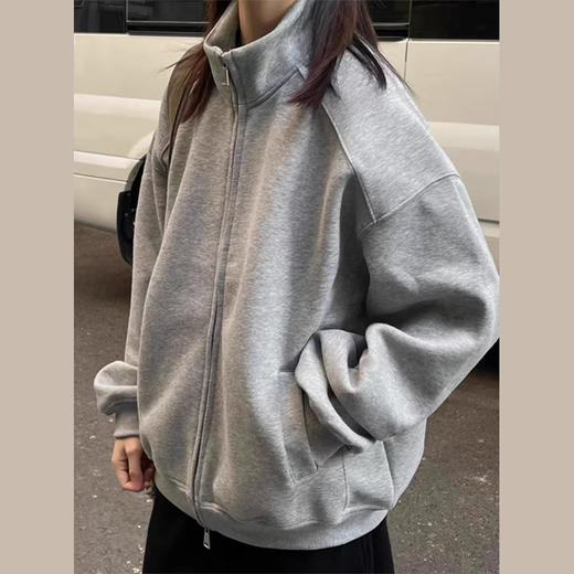 裁缝学苑AQ560美式复古开衫卫衣纸样外套女装宽松立领拉链上衣服装打板 商品图5