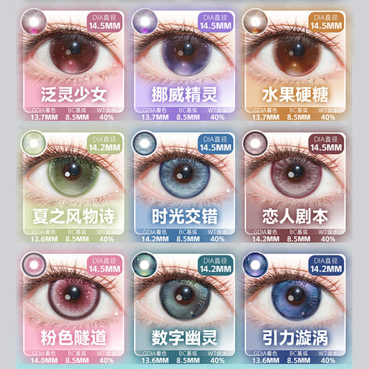 【活动】Vigour Girl半年抛 新品 冰透时刻 爆款 星辰维纳斯/泛灵少女/挪威精灵/水果硬糖/时光交错/数字幽灵/海像森林/平行异世界/闪帧记忆录/腐草为萤/佛罗伦萨 显色渐变 COS美瞳 商品图3