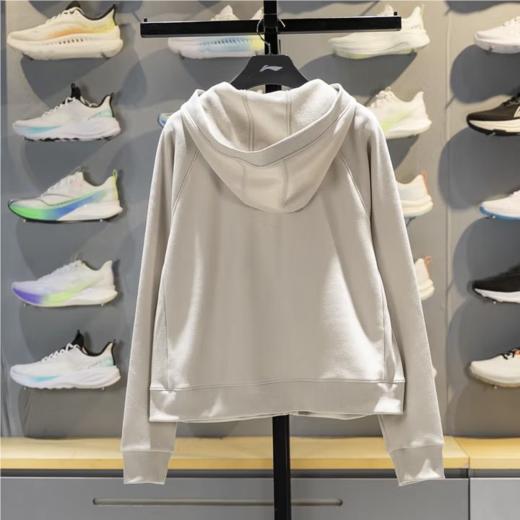 李宁女子加绒运动开衫连帽健身外套AWDU562-4 商品图2