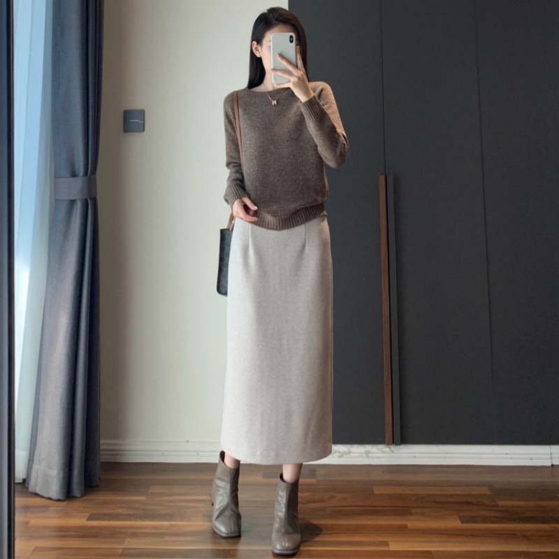 下单3-5天发货！ORIGNAL&CO 醋酸羊毛直筒裙 醋酸羊毛加绒面料，⁤柔软丝滑，防寒保暖​，四骨收腰设计，A字版型，⁮显瘦遮胯