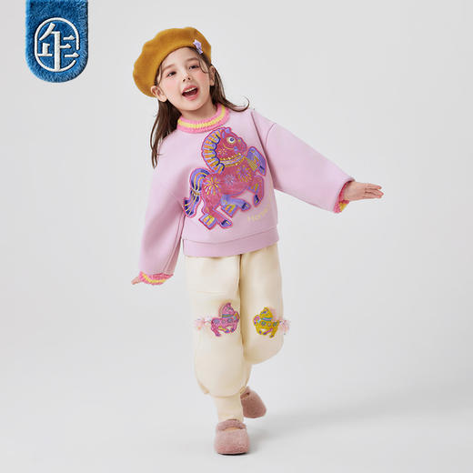 年衣童装卫衣男女童秋冬新款儿童长袖t恤国风加绒利马出发卫衣 商品图2