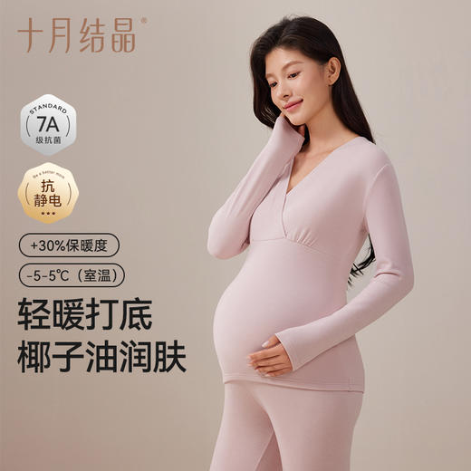 【满99-20/199-50】孕妇秋衣秋裤套装孕期产后哺乳睡衣保暖内衣冬季 商品图3