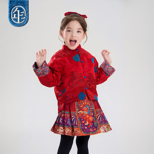 年衣童装秋冬新款短裙儿童国风马面裙中式盛世跃马短裙 商品图2