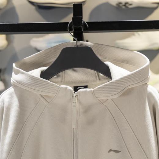 李宁女子加绒运动开衫连帽健身外套AWDU562-4 商品图3