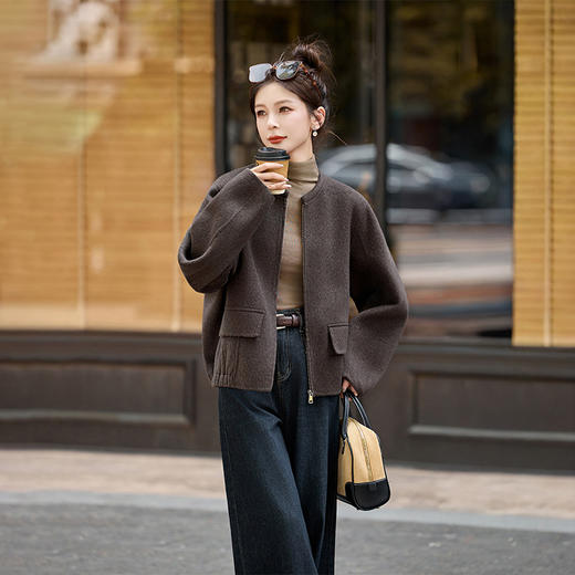 HR YJH5125短款双面羊毛外衣外套 商品图1