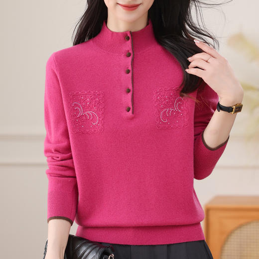 FQ 62-746A羊毛衫半高领针织打底衫宽松 商品图3