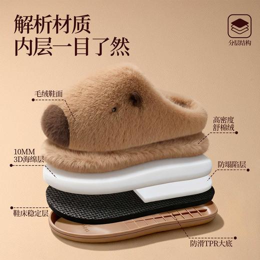 2025新款卡皮巴拉毛绒拖鞋女秋冬季室内保暖居家毛毛棉拖鞋男 商品图1