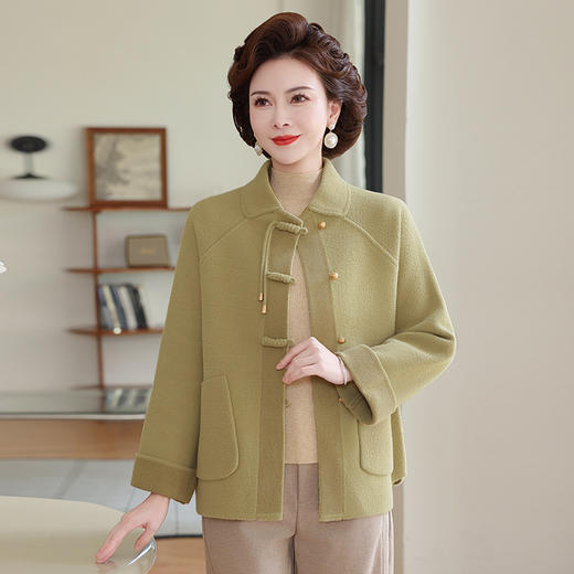 Q1108中式女装洋气国风中老年外套秋冬新款盘扣宽松舒适休闲妈妈装上衣 商品图1