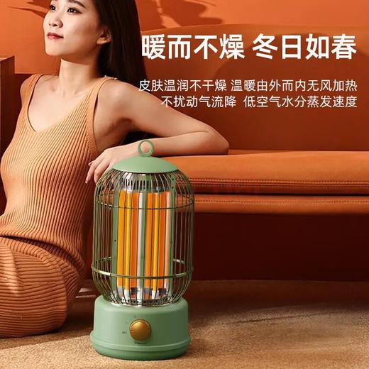赛亿BSC取暖器电暖器复古鸟笼烤火炉多档调节 纯白机械式白色鸟笼NL2166 商品图1