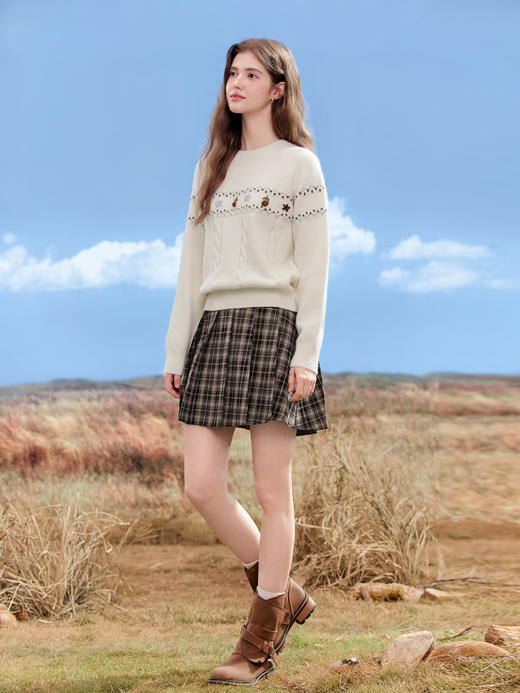 【百图lulu定制】【电影格纹短裙】仿毛呢 磨毛  格纹 短裙 商品图7