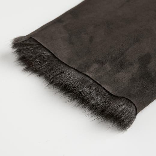 ROMI STUDIO山羊反绒皮柔雾哑光皮毛一体收腰皮草大衣 RWCAWT5205 商品图4