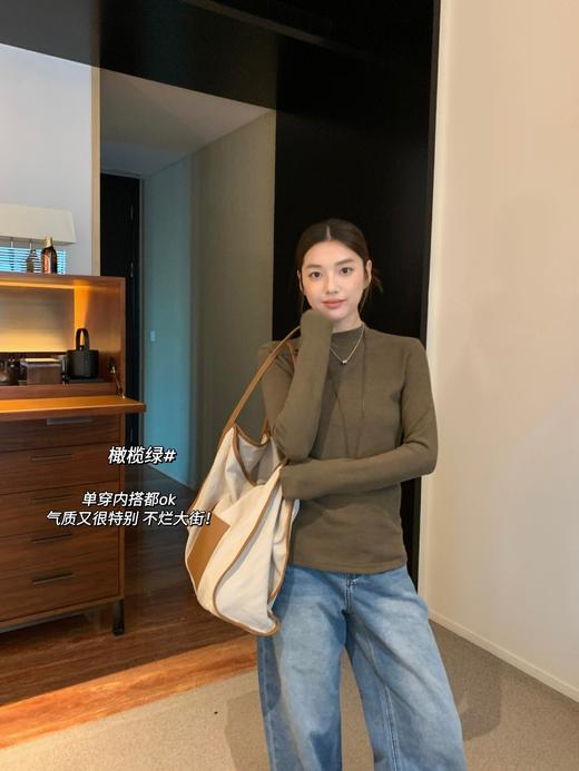 蕉*内蚕丝蛋白德绒打底衫 商品图14