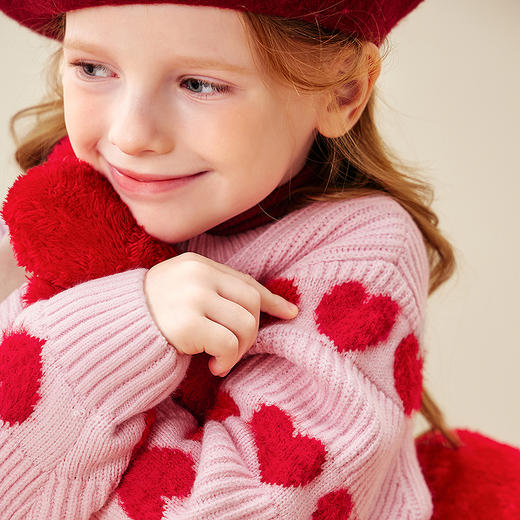 迷你巴拉巴拉女童儿童毛衣2025冬季不易起球立体甜美节日氛围毛衫 商品图4