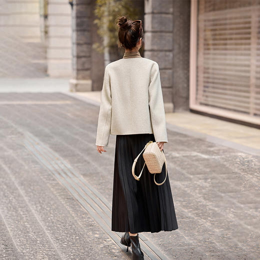 HR YJH5117优雅风双面羊毛大衣呢子毛呢外套 商品图2