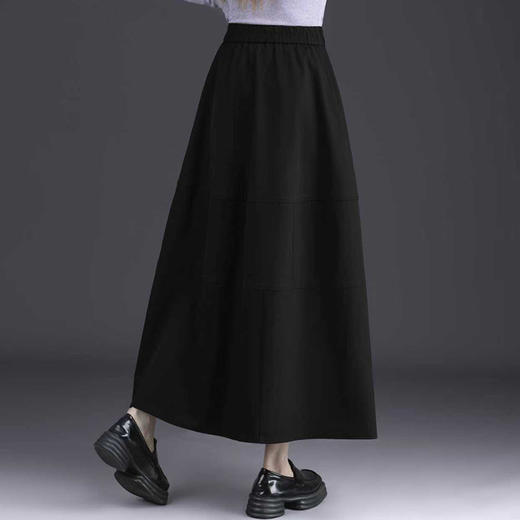 QYM 6992-Y时尚百搭高腰A字裙中长款大摆半身裙 商品图1