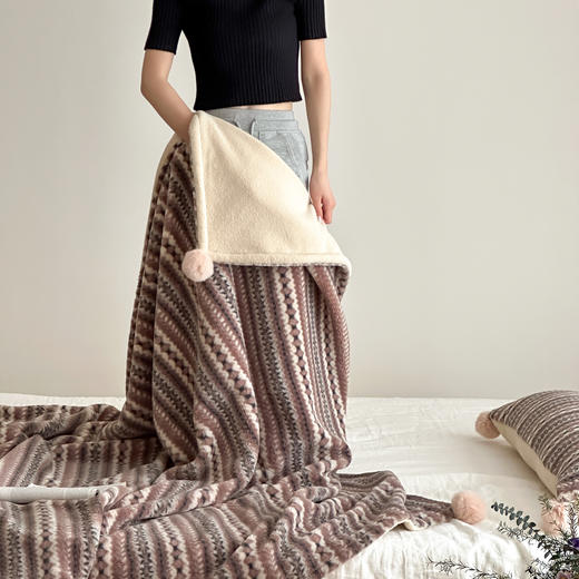 自然醒秋冬费尔岛双面盖毯午睡毯沙发毯床尾毯车载毯子MT 商品图2