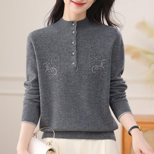 FQ 62-746A羊毛衫半高领针织打底衫宽松 商品图1