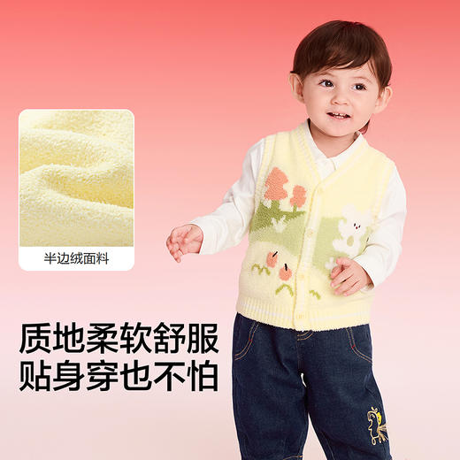 【balaOne】巴拉巴拉童装儿童针织马甲2025年新款半边绒温暖亲肤 商品图3