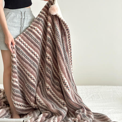 自然醒秋冬费尔岛双面盖毯午睡毯沙发毯床尾毯车载毯子MT 商品图3