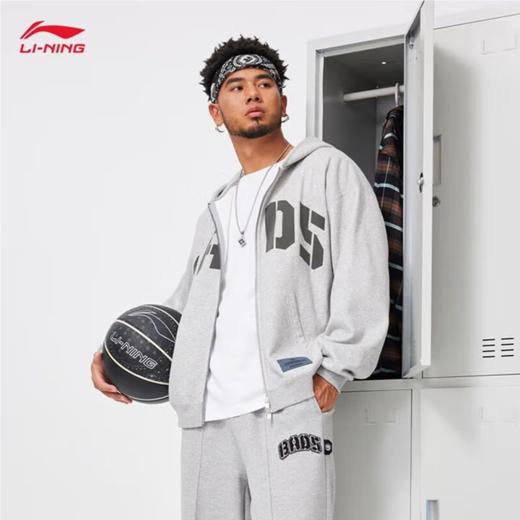 李宁男子冬季加绒拉链开衫卫衣外套AWDU511-3 商品图0