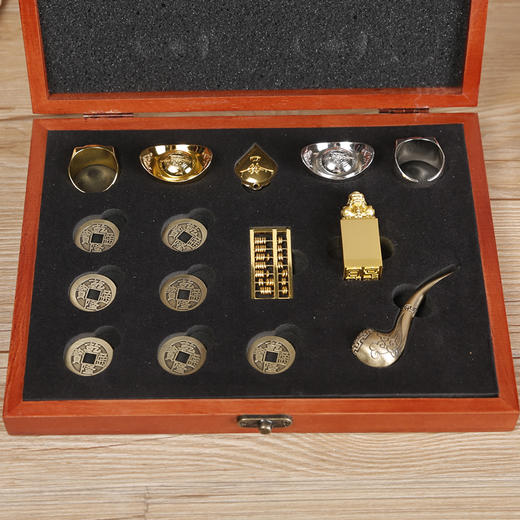 【福天华】随葬品男元宝盒“观山如愿”百年工艺殡葬用品 商品图4